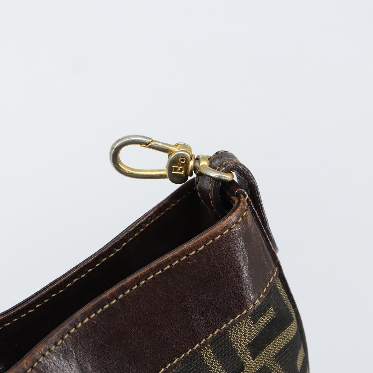 Fendi Vintage Zip Tote Zucca Canvas Brown Canvas Tote Bag Bag (Pre-Owned)