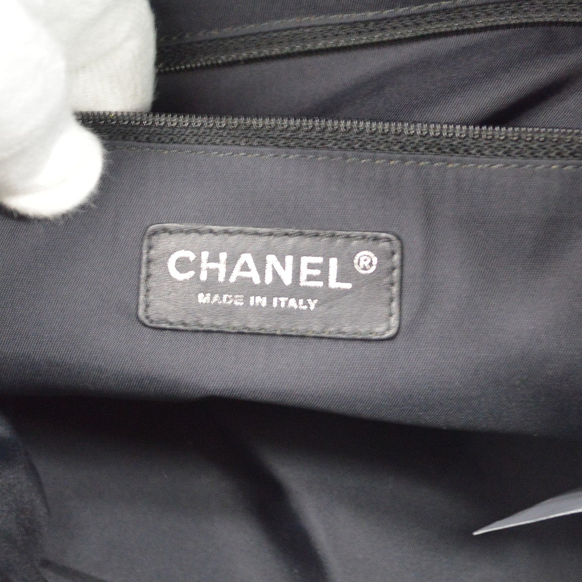 Chanel Biarritz Quilted Coated Canvas Black Canvas Tote Bag Bag (Pre-Owned)