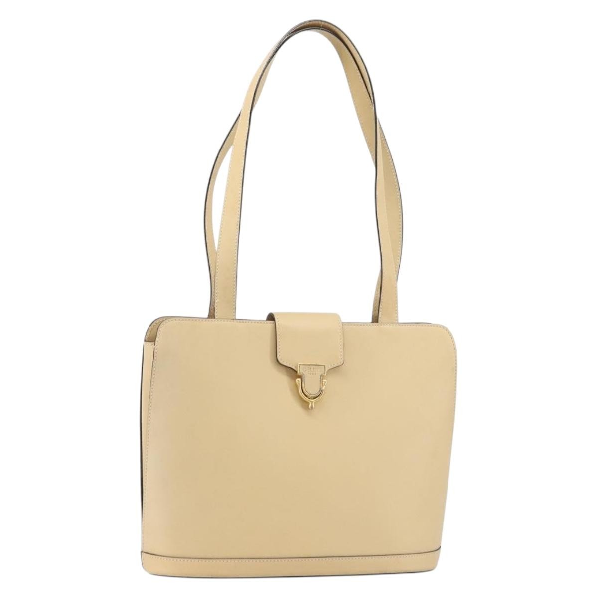 Celine Vintage Leather Beige Leather Shoulder Bag Bag (Pre-Owned)