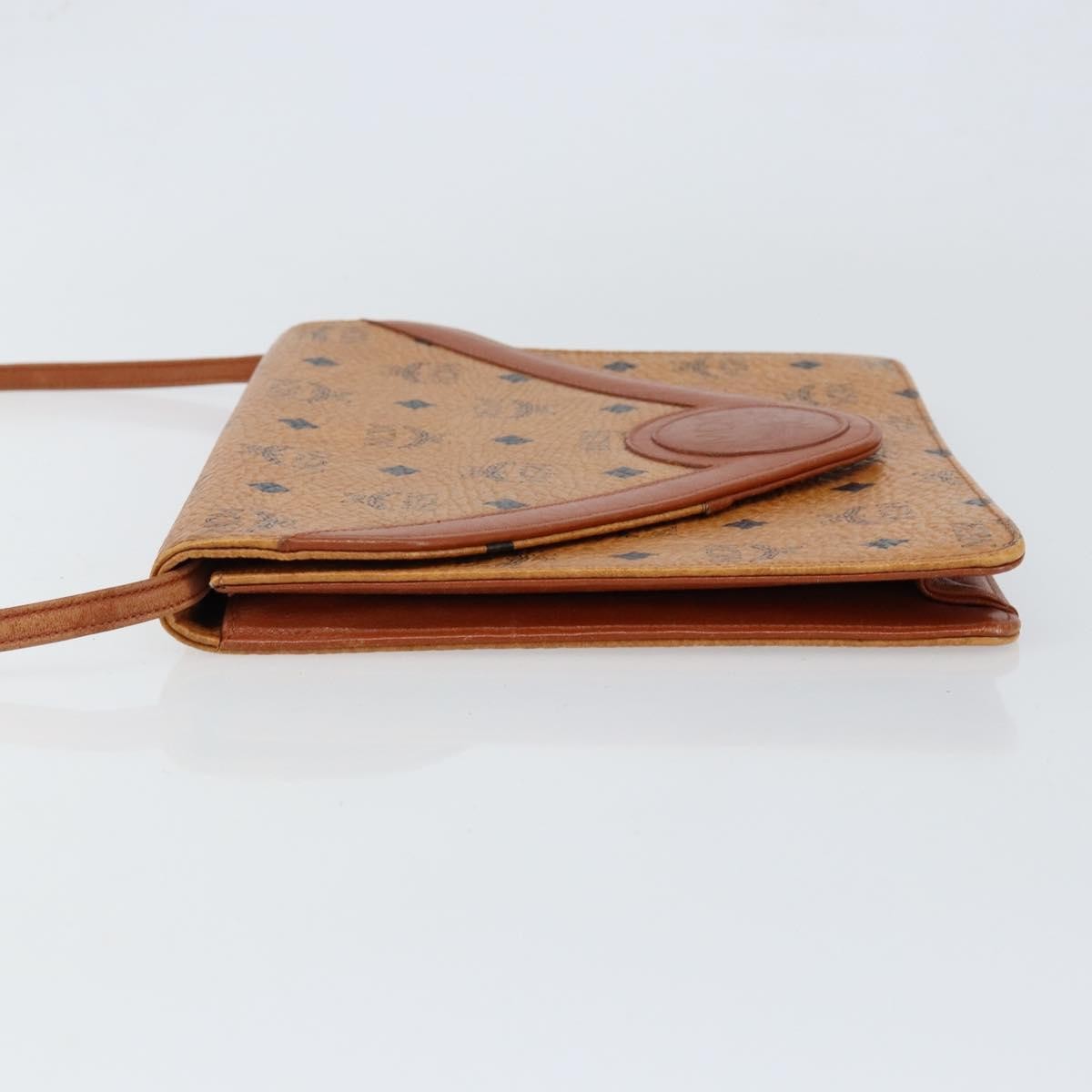MCM Visetos Canvas And Leather Brown Canvas Shoulder Bag Bag (Pre-Owned)