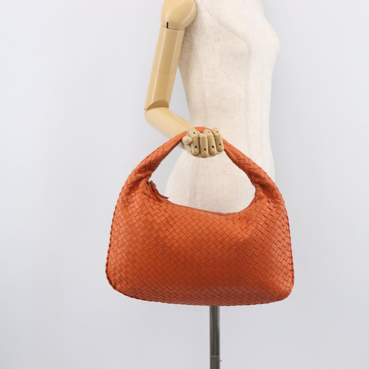 Bottega Veneta Veneta Hobo Intrecciato Nappa Orange Leather Shoulder Bag Bag (Pre-Owned)