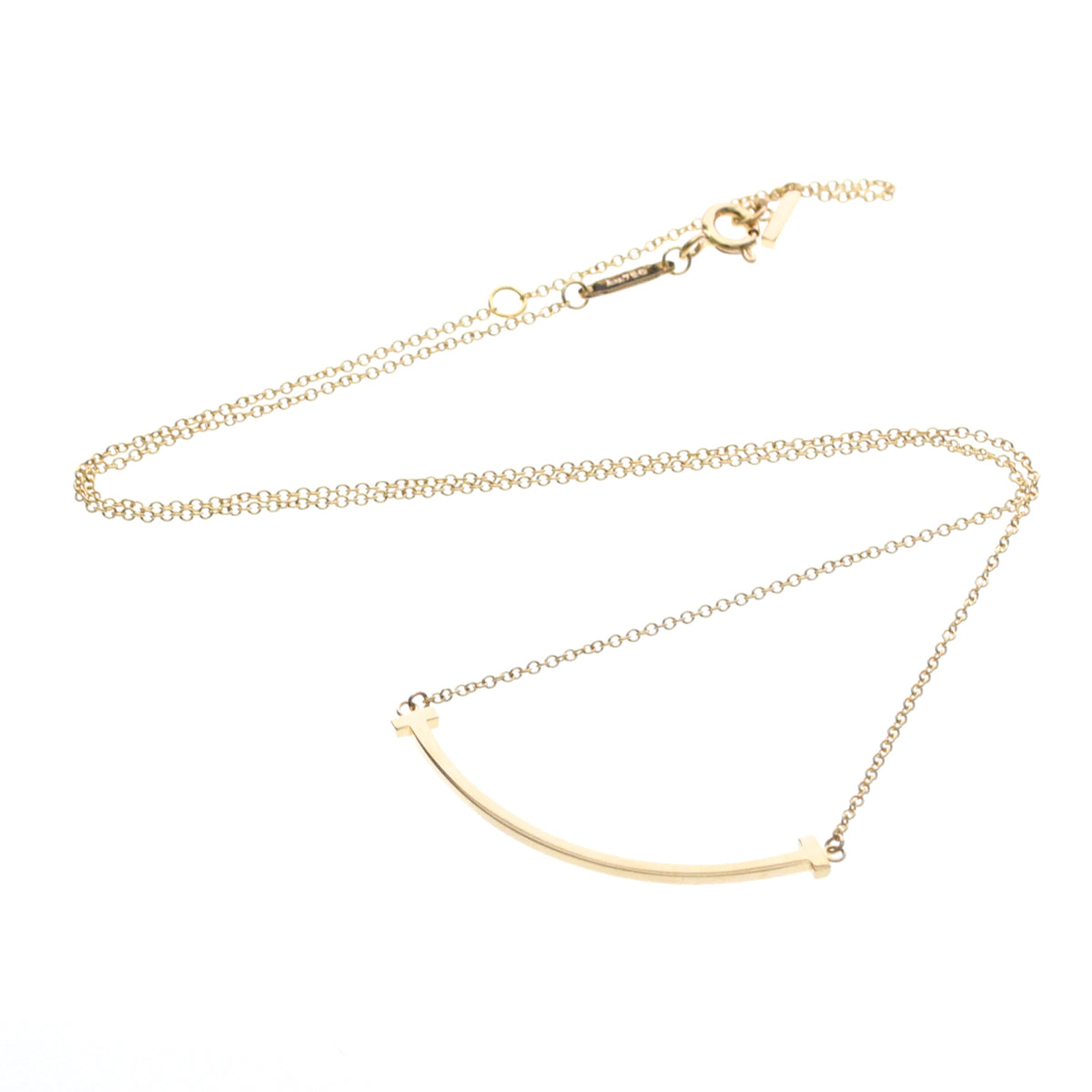 Tiffany & Co. T Smile Pendant 18K Yellow Gold Gold Pink_Gold Necklace Jewelry (Pre-Owned)