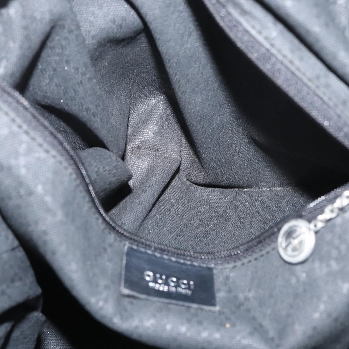 Gucci Vintage Bamboo Handle Nylon Black Nylon Handbag (Pre-Owned)