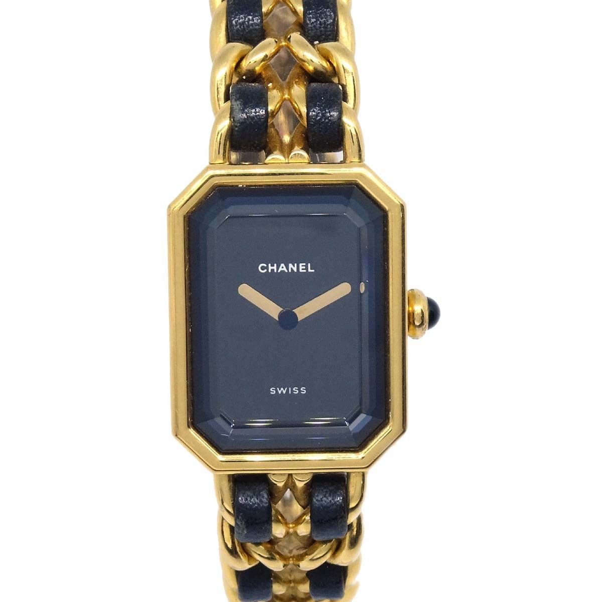 Chanel Premiere Rock Quartz Plated Metal And Leather Watch (Pre-Owned)
