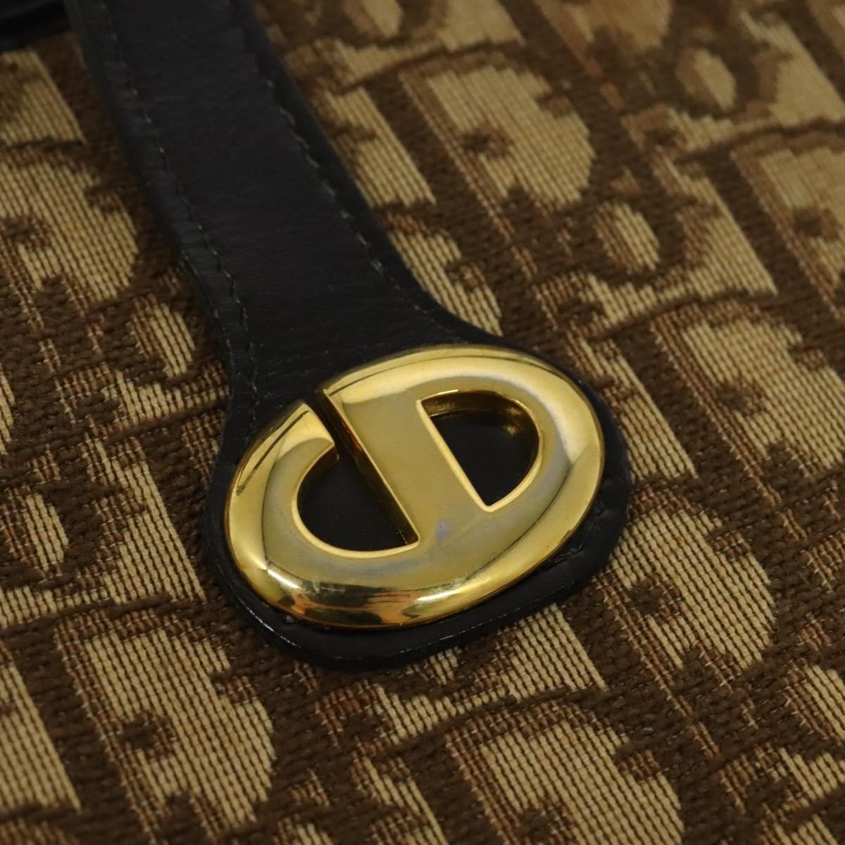 Christian Dior Vintage Trotter Canvas Brown Canvas Handbag (Pre-Owned)