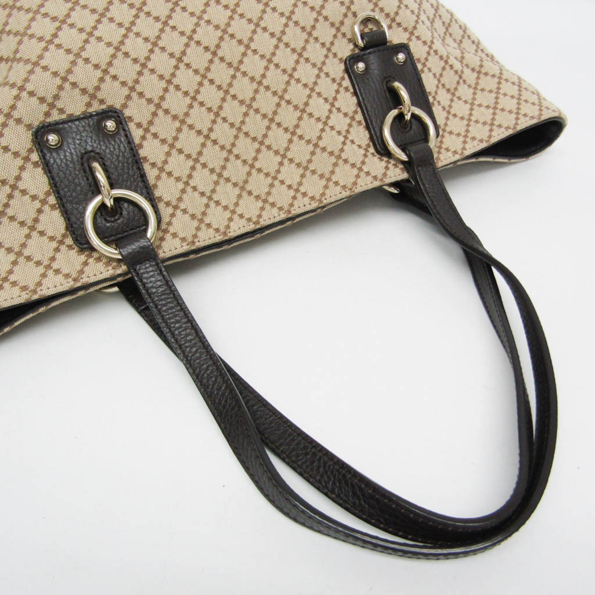 Gucci Vintage Tote Canvas Beige Canvas Tote Bag Bag (Pre-Owned)