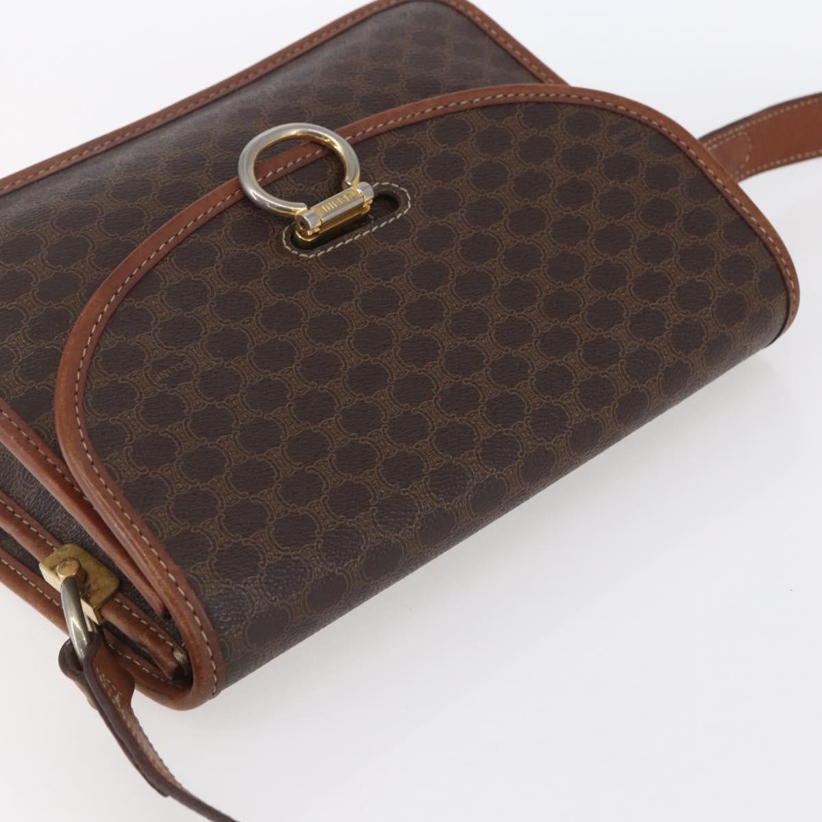 Celine Flap Shoulder Canvas Brown Canvas Shoulder Bag Bag (Pre-Owned)