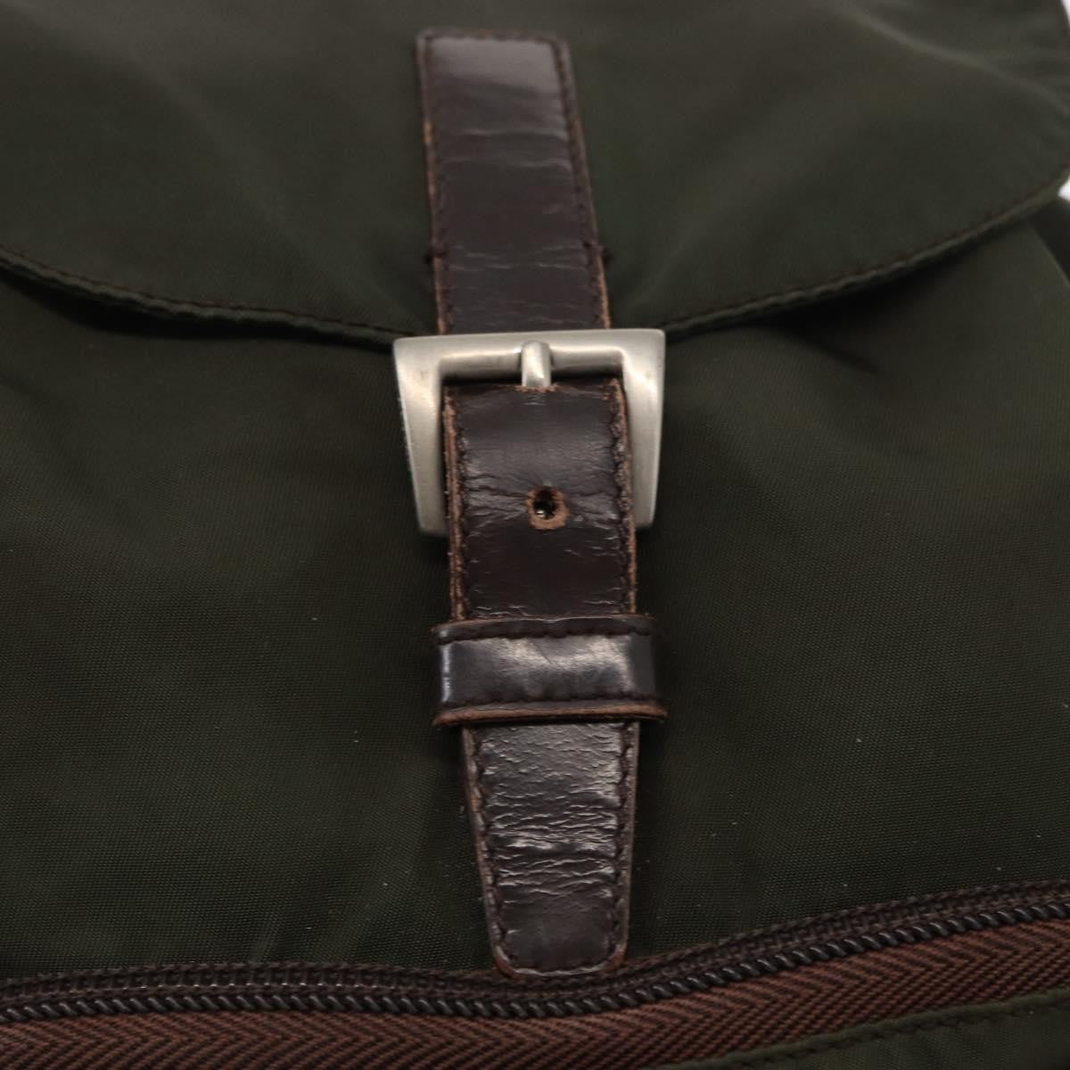 Prada Front Pocket Tessuto Khaki Nylon Backpack Bag (Pre-Owned)