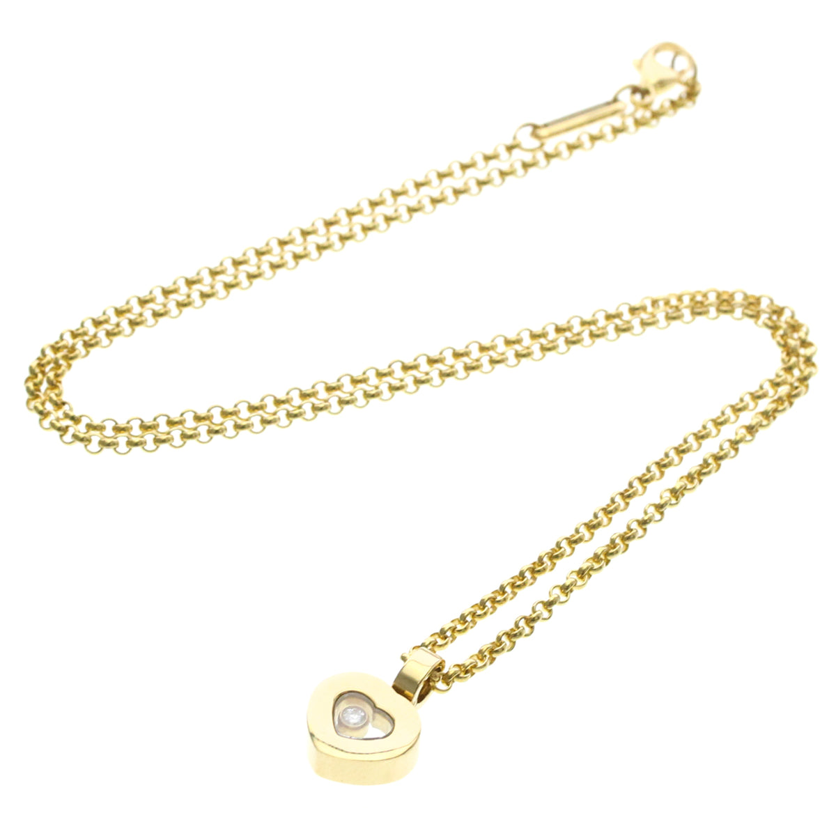Chopard Happy Diamonds Heart Pendant 18K Yellow Gold With 1 Floating Diamond Gold Yellow_Gold Necklace Jewelry (Pre-Owned)