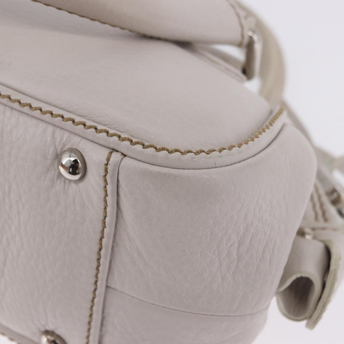 Chanel Lax Tassel Pebbled Leather White Leather Handbag (Pre-Owned)