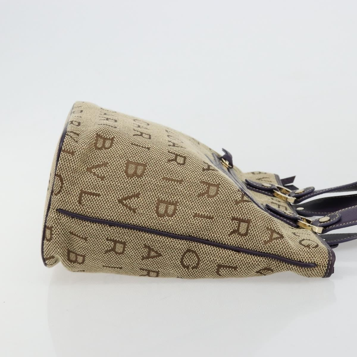 Bvlgari Logomania Canvas Beige Canvas Tote Bag Bag (Pre-Owned)
