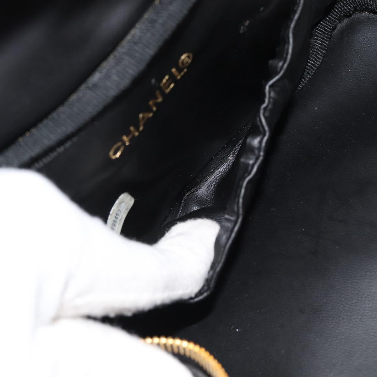 Chanel Vintage Timeless Cosmetic Case Patent Black Patent_Leather Handbag (Pre-Owned)