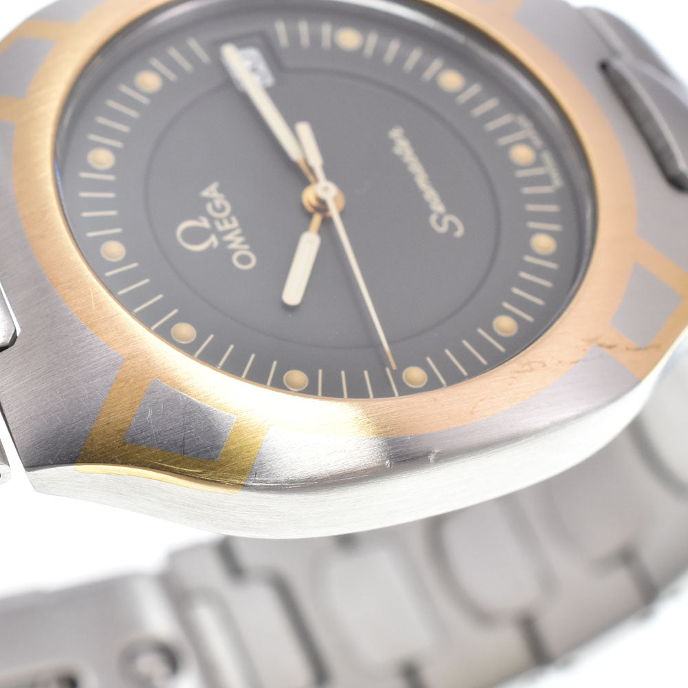 Omega Seamaster Polaris Quartz Stainless Steel With Plated Metal Watch (Pre-Owned)