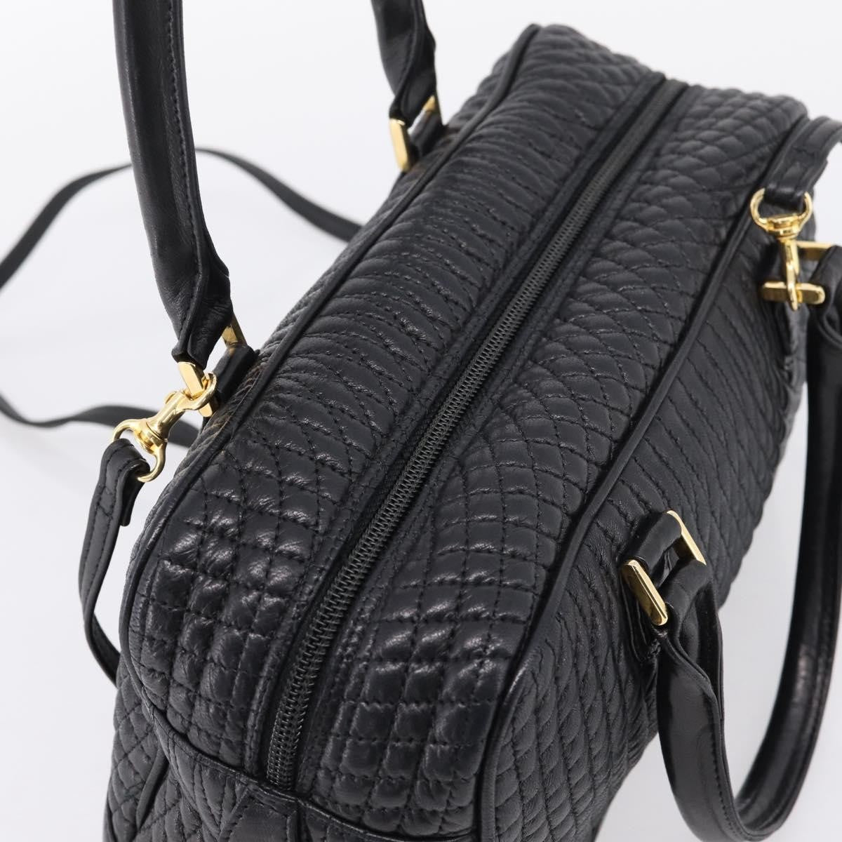 Bally Handbag Leather Black Leather Handbag (Pre-Owned)