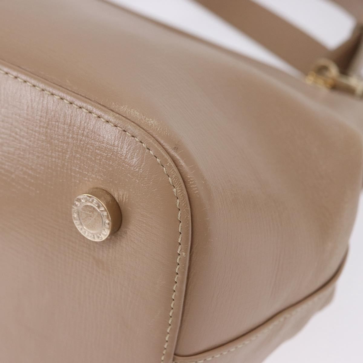 Bvlgari Isabella Rossellini Leather Beige Leather Handbag (Pre-Owned)