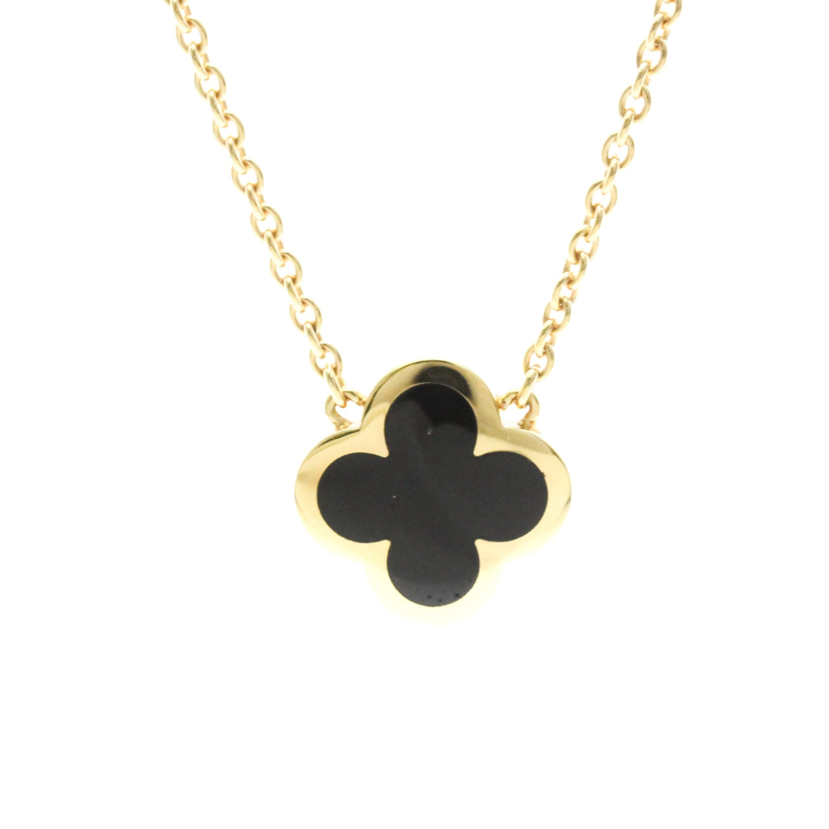 Van Cleef & Arpels Pure Alhambra Pendant 18K Yellow Gold And Onyx Gold Yellow_Gold Necklace Jewelry (Pre-Owned)