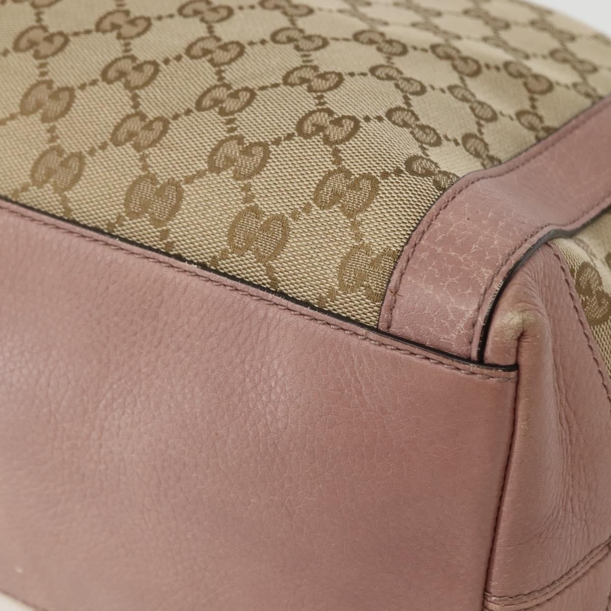 Gucci Vintage Interlocking G Canvas And Leather Beige Canvas Handbag (Pre-Owned)
