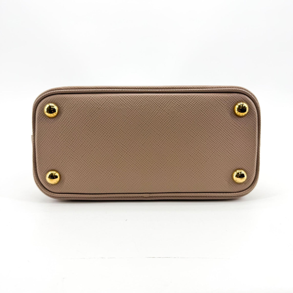 Prada Matinee Top Handle Saffiano Leather Beige Leather Handbag (Pre-Owned)