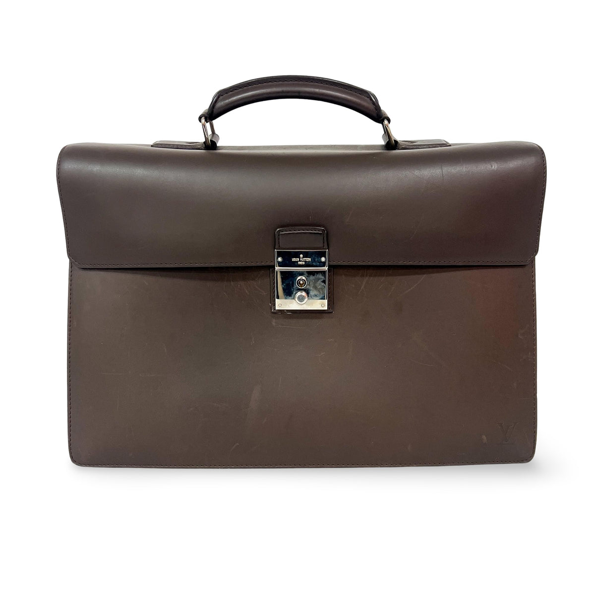 Louis Vuitton Neo Robusto 1 Taiga Leather Brown Leather Briefcase Bag (Pre-Owned)