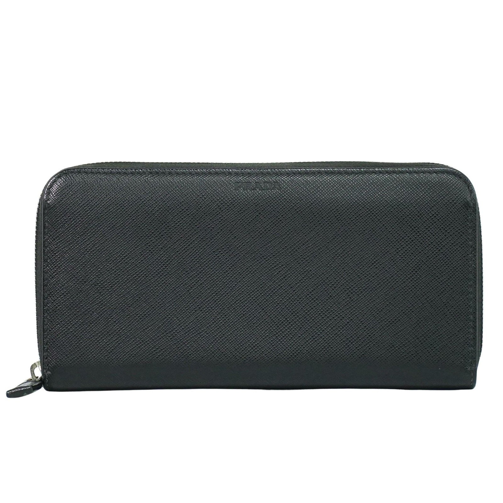 Prada Saffiano Leather Black Leather Wallets Accessory (Pre-Owned)