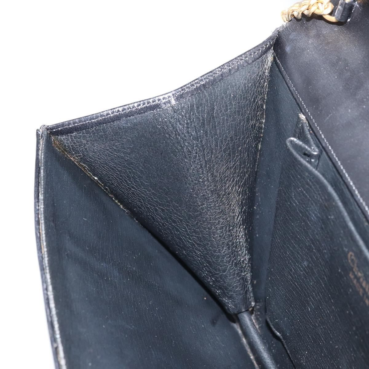 Christian Dior Vintage Chain Flap Leather Black Leather Shoulder Bag Bag (Pre-Owned)