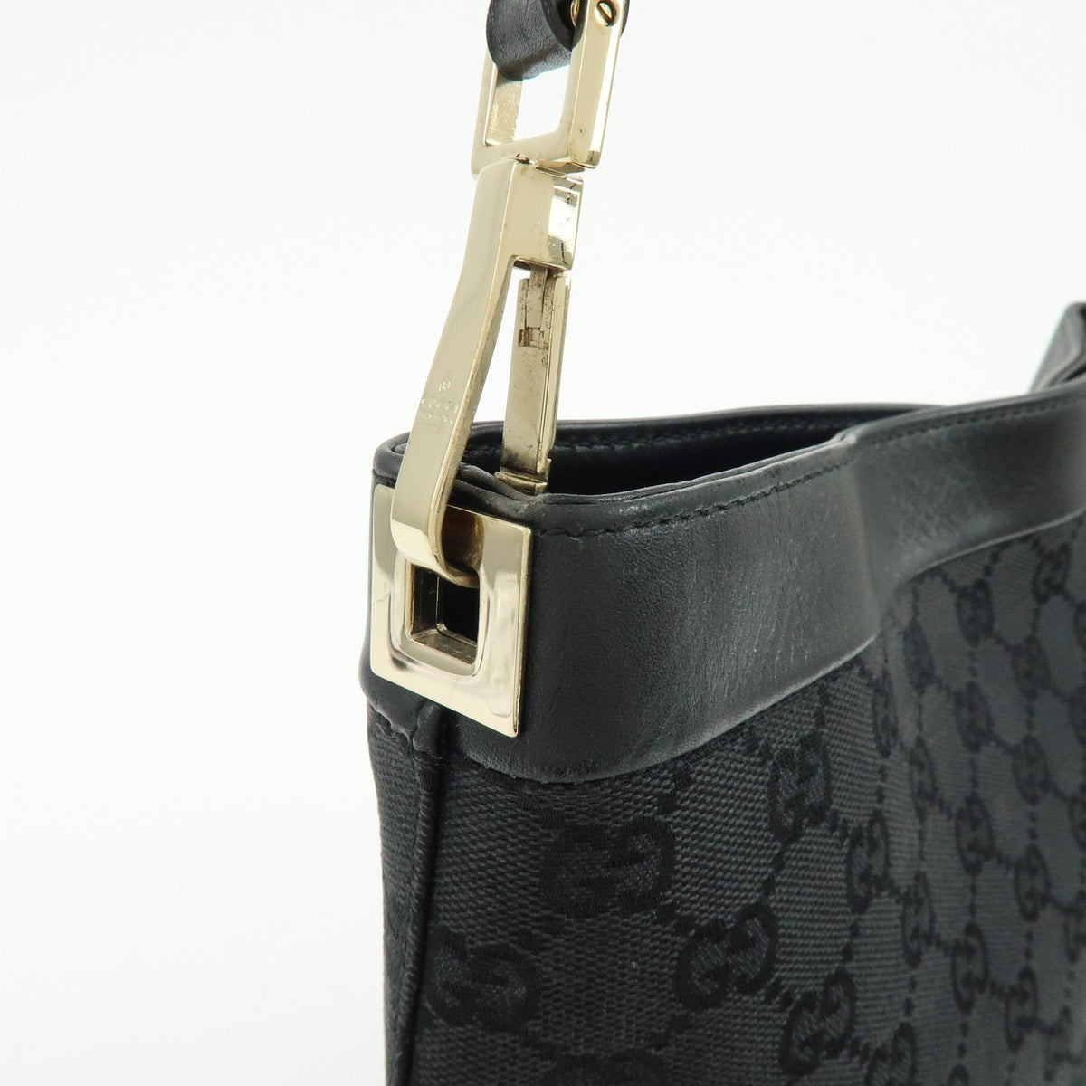 Gucci Gucci Gg Canvas North-South Tote Gg Canvas And Leather Black Canvas Tote Bag Bag (Pre-Owned)