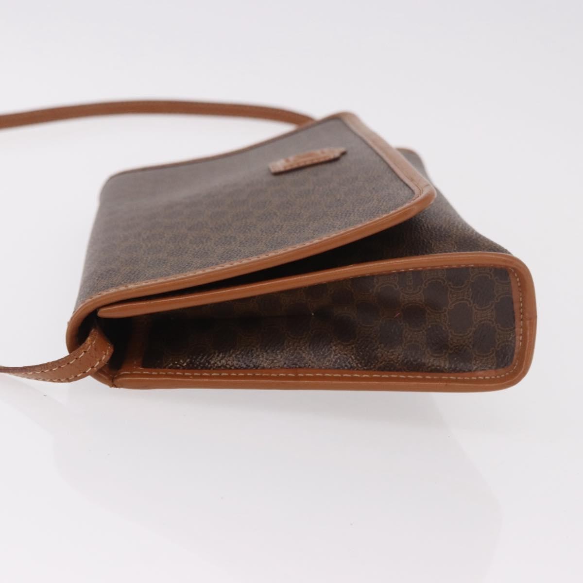 Celine Vintage Macadam Canvas And Leather Brown Canvas Shoulder Bag Bag (Pre-Owned)