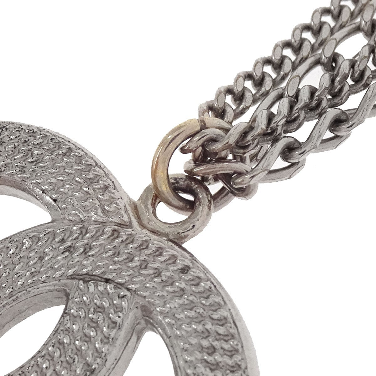 Chanel Quilted Cc Pendant Chain Metal Silver Silver_Plated Necklace Jewelry (Pre-Owned)