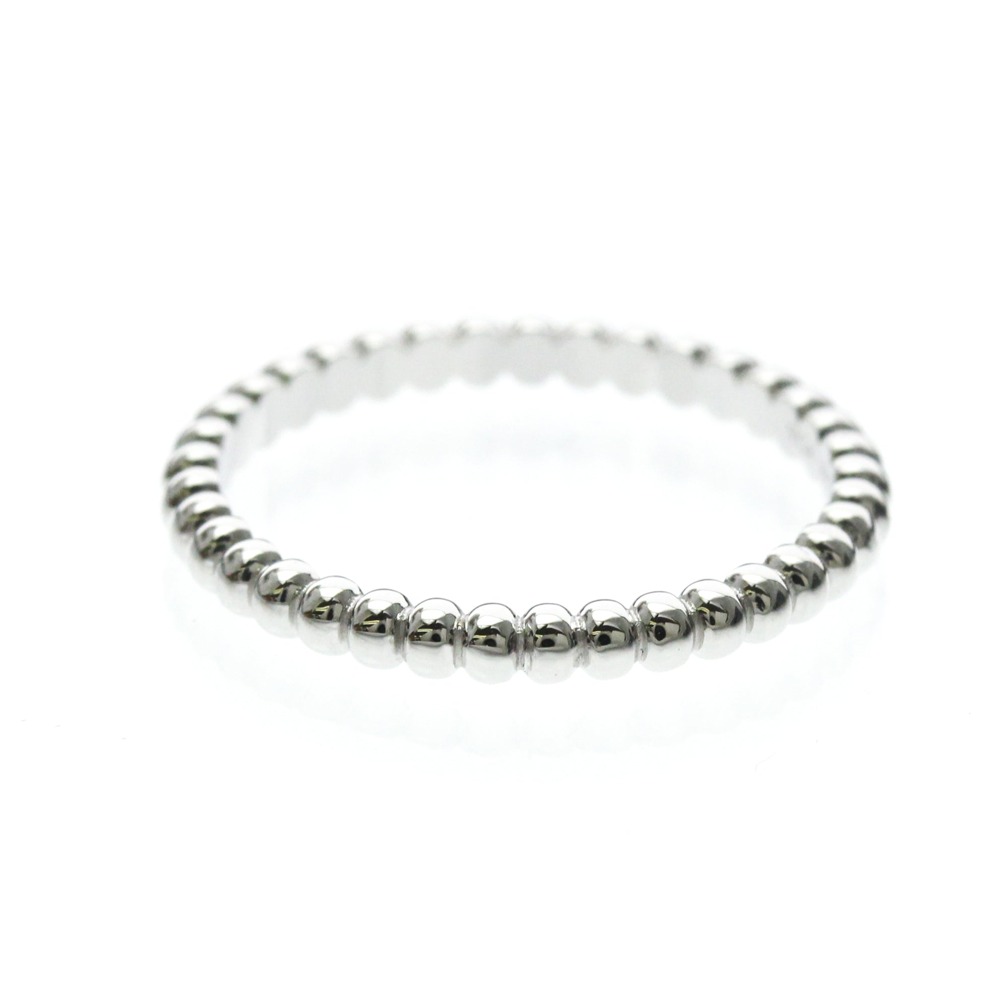 Van Cleef & Arpels Perlee 18K White Gold Silver White_Gold Ring Jewelry (Pre-Owned)