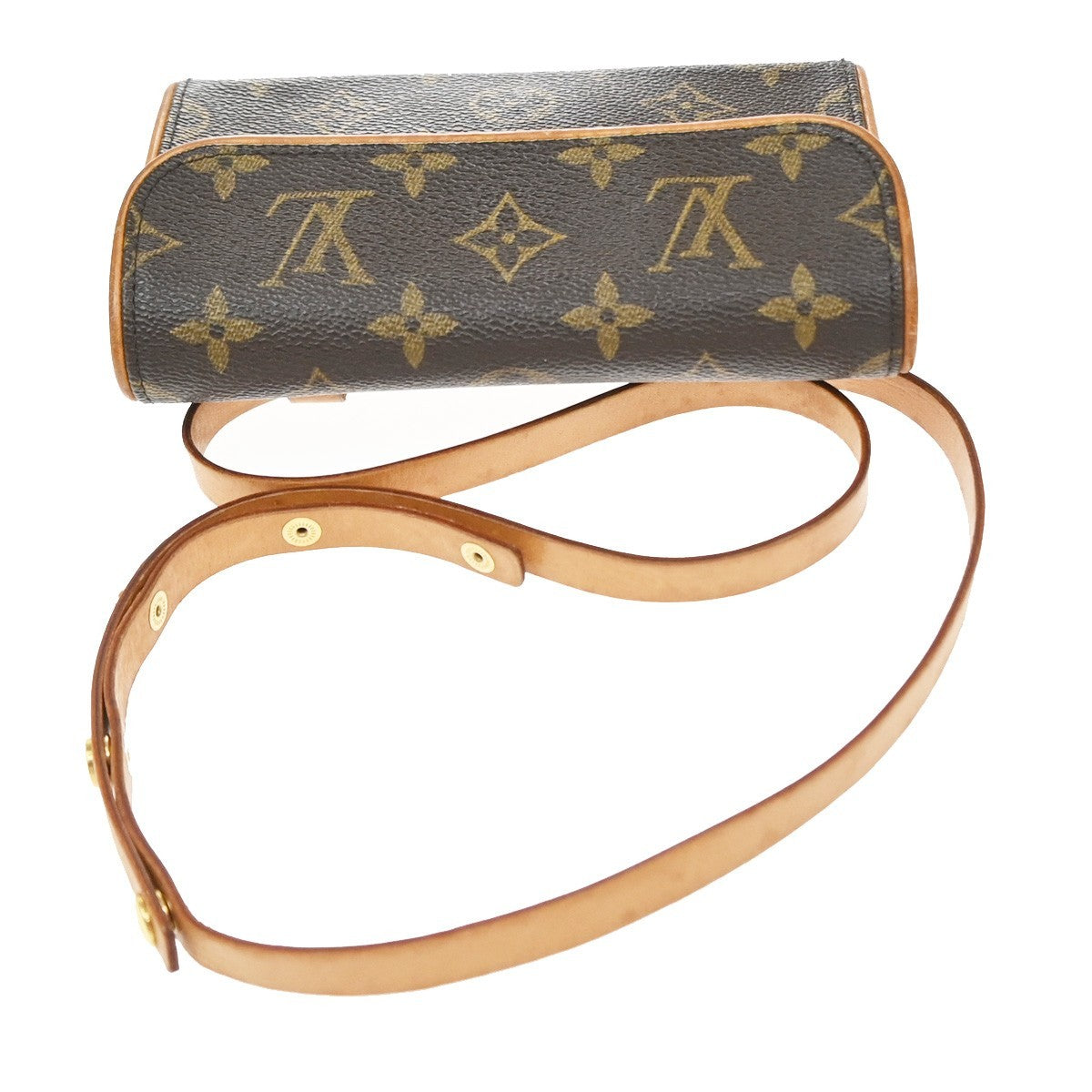 Louis Vuitton Florentine Waist Monogram Canvas Brown Leather Clutche & Pouche Bag (Pre-Owned)