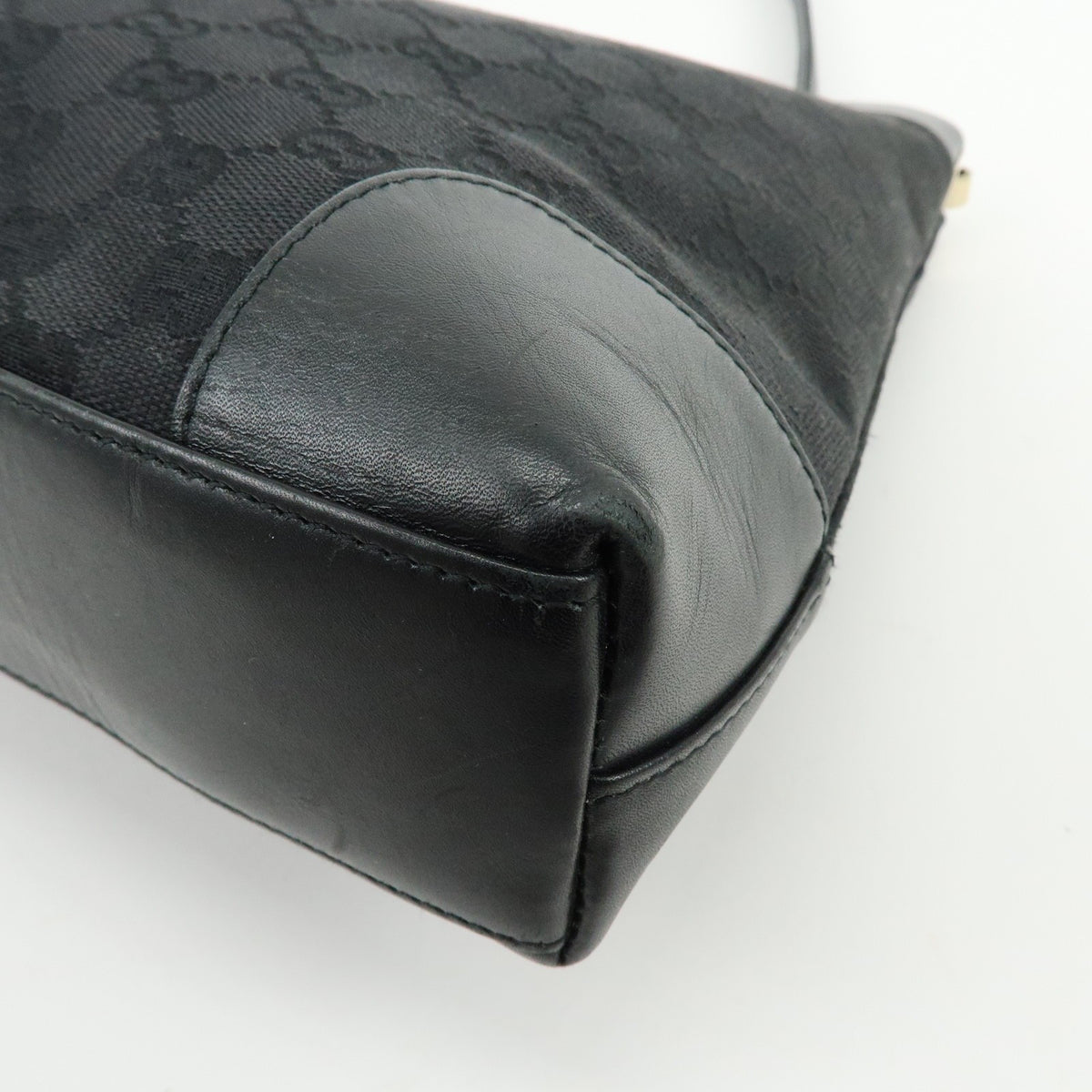 Gucci Gucci Gg Canvas North-South Tote Gg Canvas And Leather Black Canvas Tote Bag Bag (Pre-Owned)