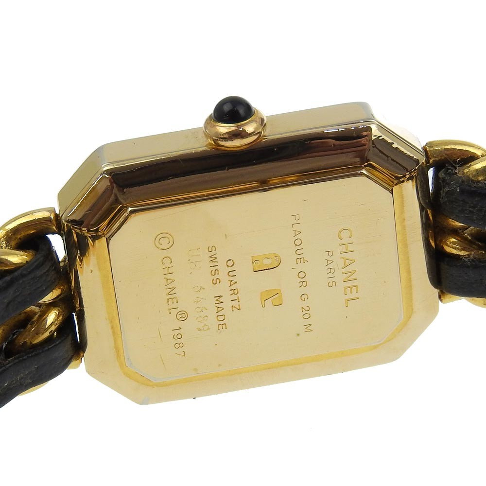 Chanel Premiere Rock Quartz Plated Metal And Leather Watch (Pre-Owned)