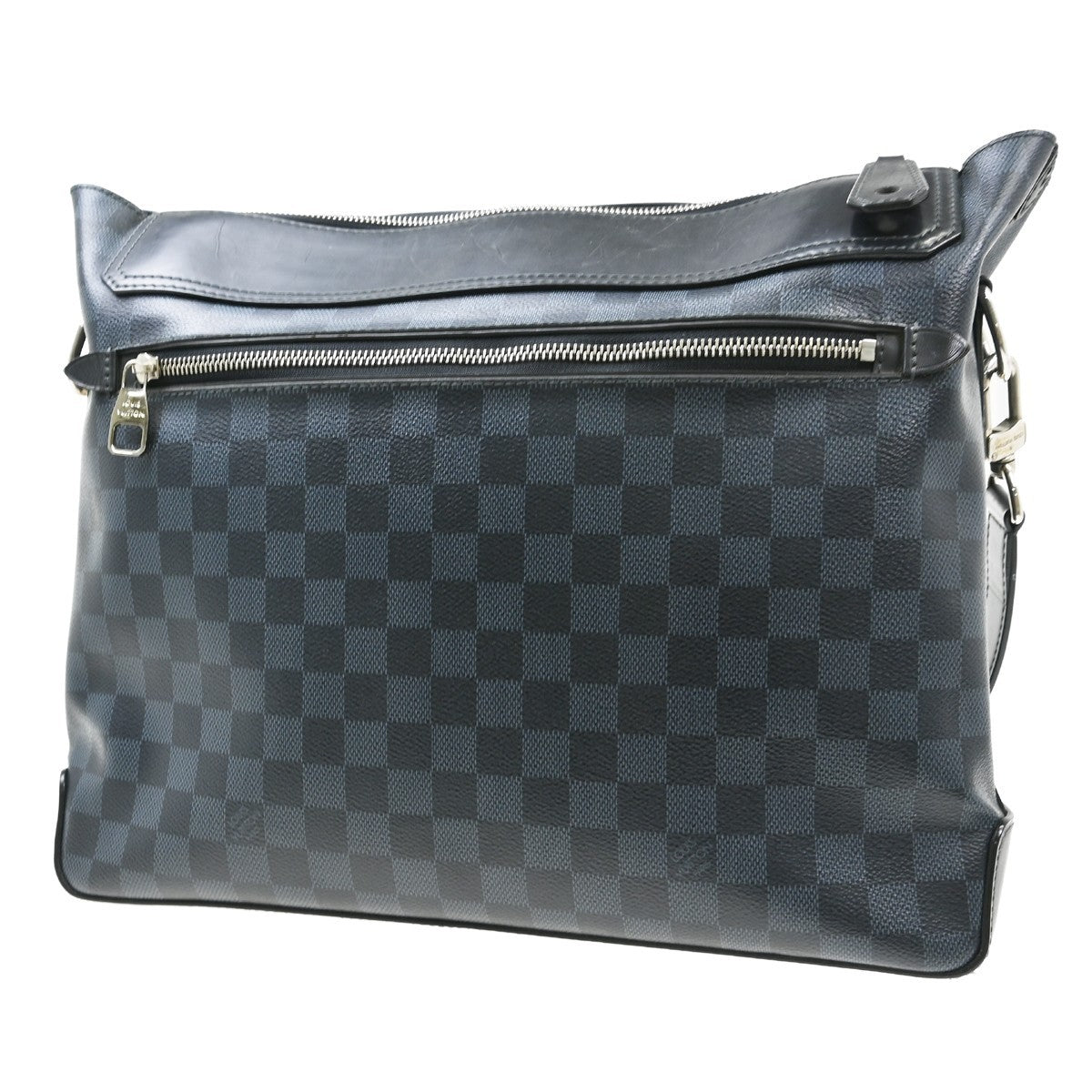 Louis Vuitton Greenwich Messenger Damier Cobalt Black Canvas Handbag (Pre-Owned)
