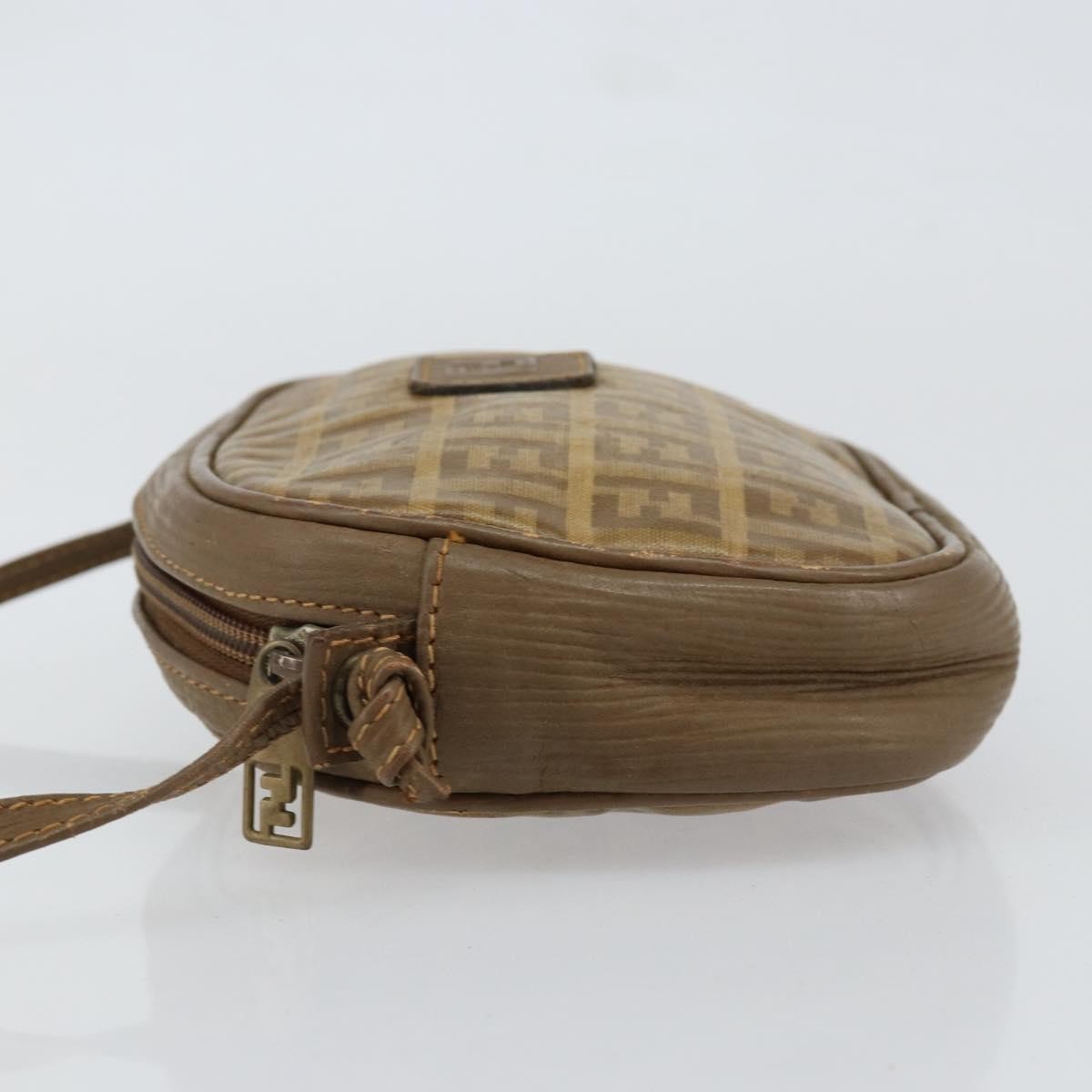 Fendi Zucchino Canvas Beige Canvas Shoulder Bag Bag (Pre-Owned)