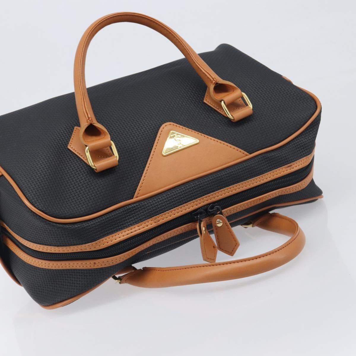 Saint Laurent Boston Bag Canvas Black Canvas Handbag (Pre-Owned)