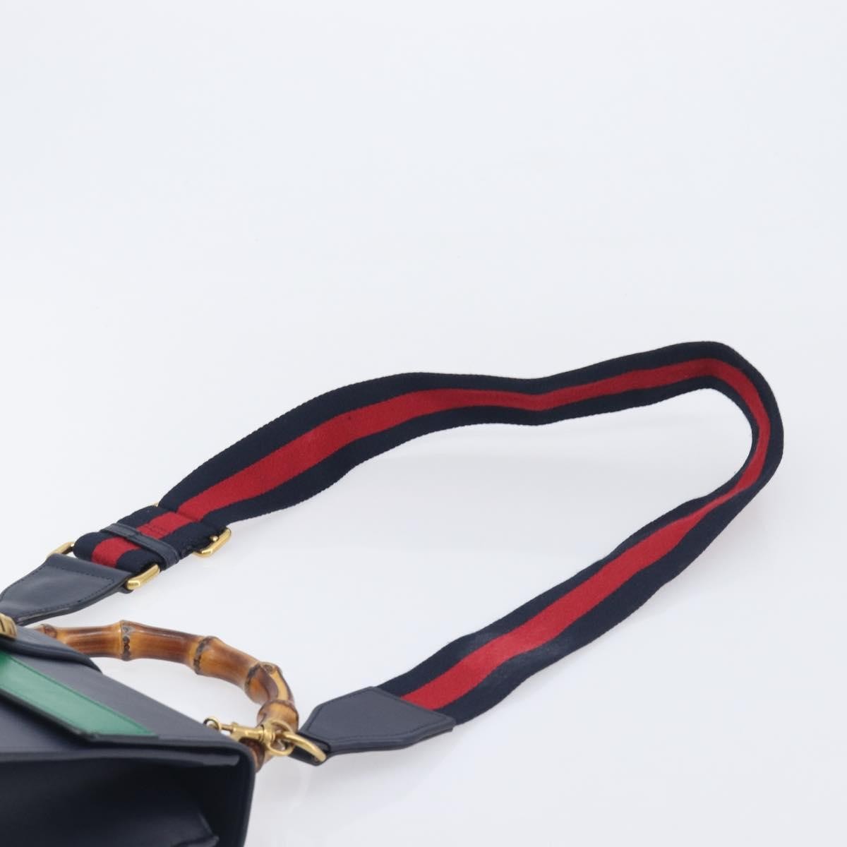 Gucci Dionysus Bamboo Top Handle Leather Navy Leather Handbag (Pre-Owned)
