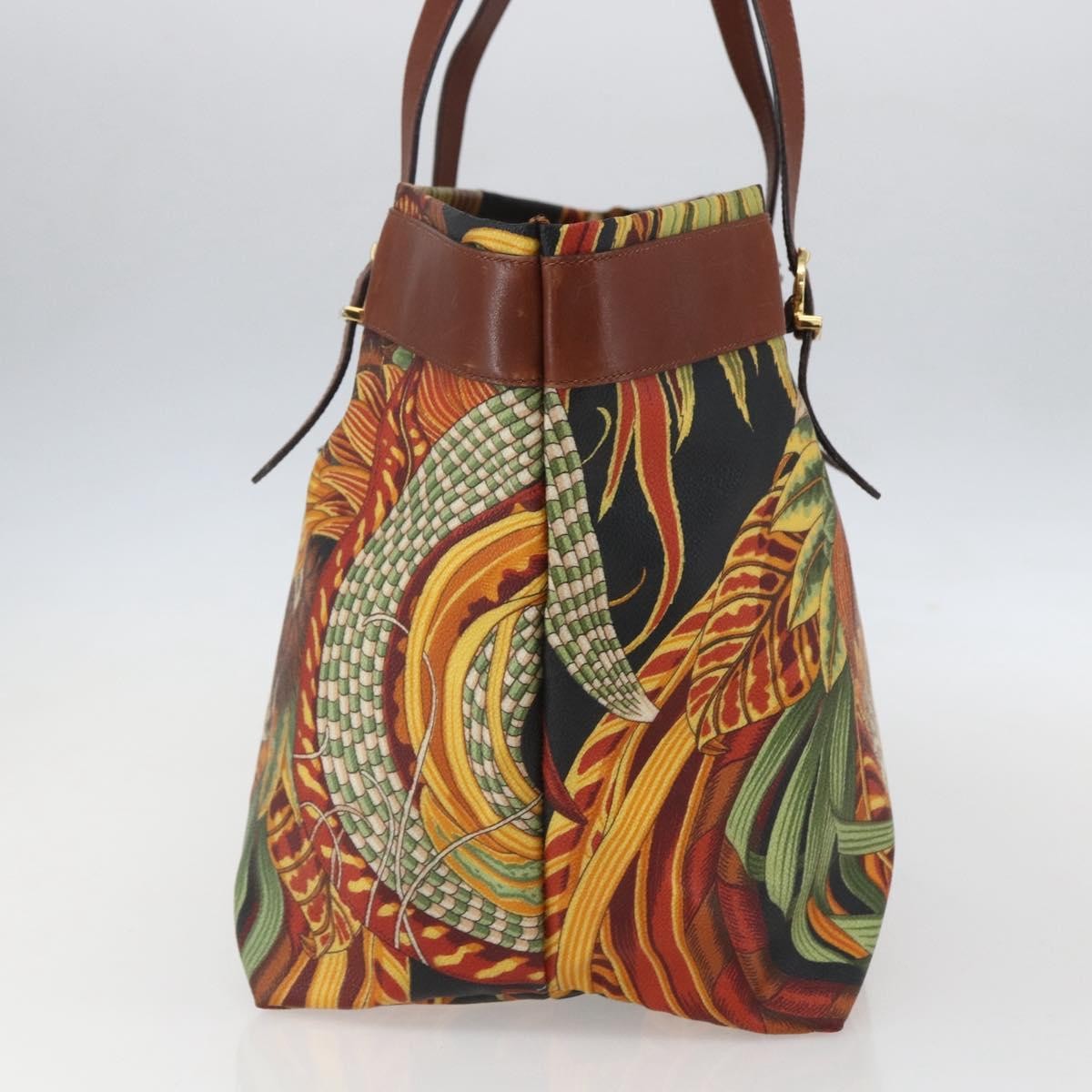 Salvatore Ferragamo Flower Tote Canvas Multicolour Pvc Tote Bag Bag (Pre-Owned)
