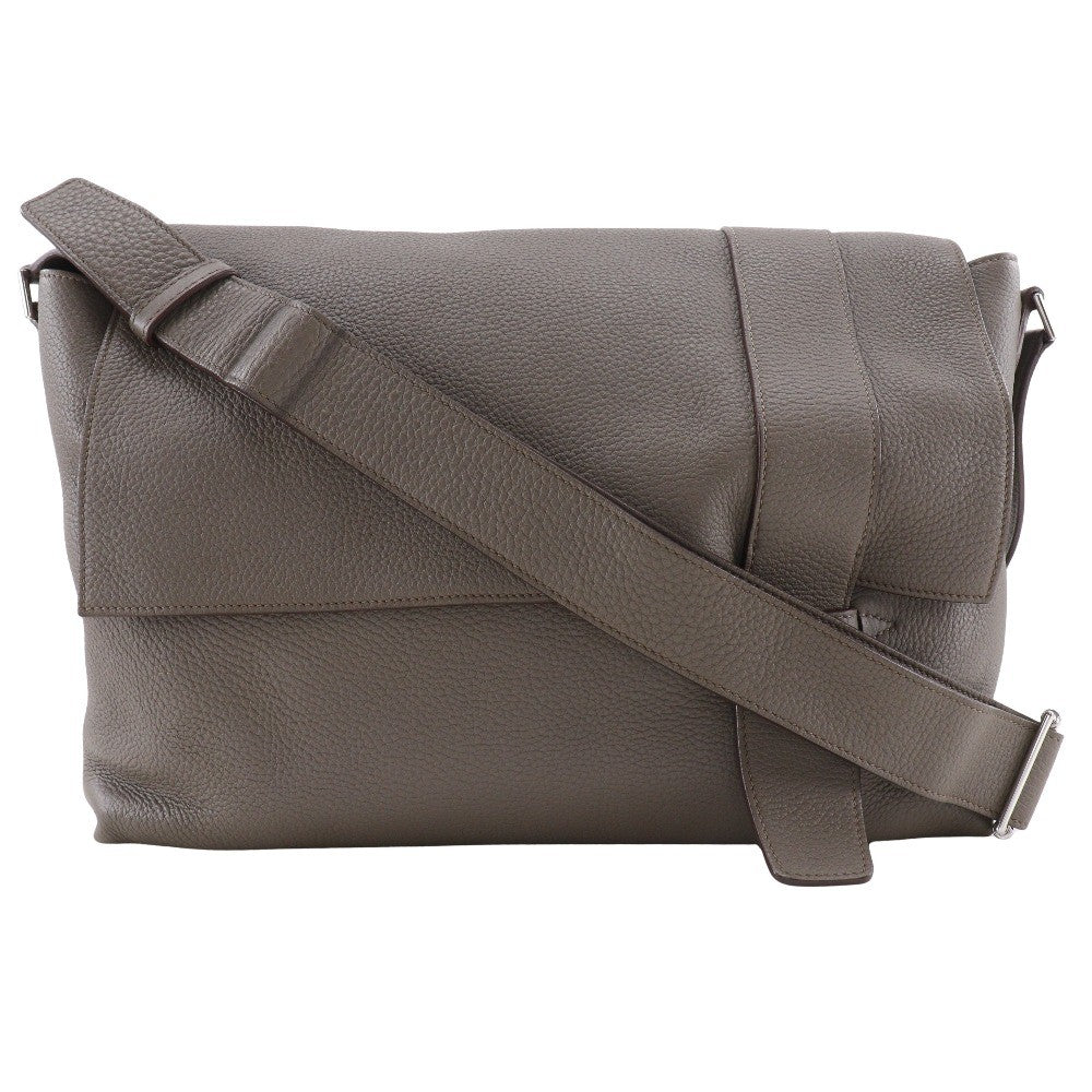 Hermes Alfred Messenger Clemence Gray Leather Shoulder Bag Bag (Pre-Owned)