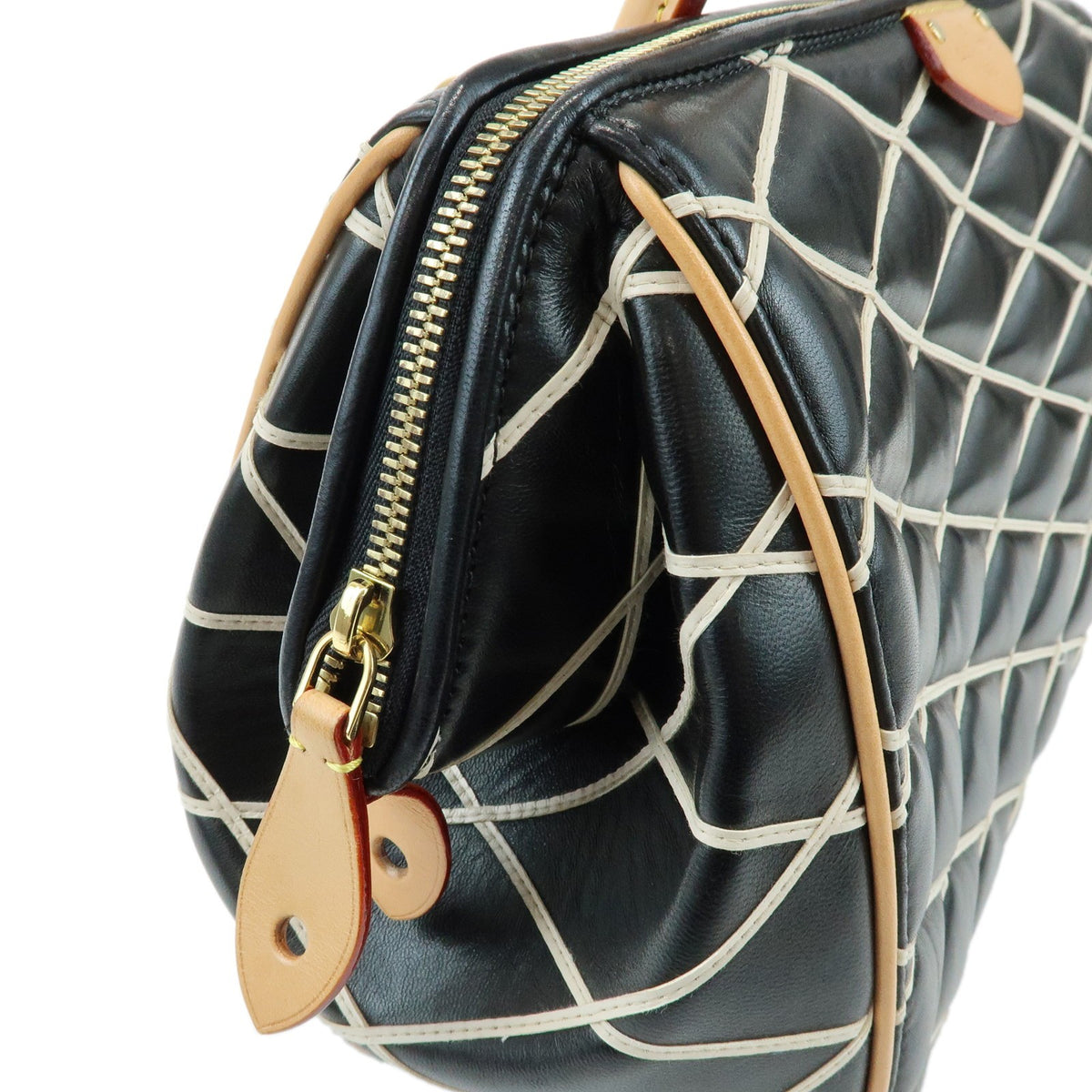 Louis Vuitton Doc Malletage Leather Black Leather Handbag (Pre-Owned)