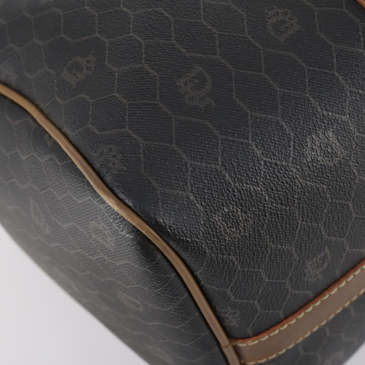 Christian Dior Vintage Honeycomb Boston Canvas And Leather Black Canvas Travel Bag Bag (Pre-Owned)