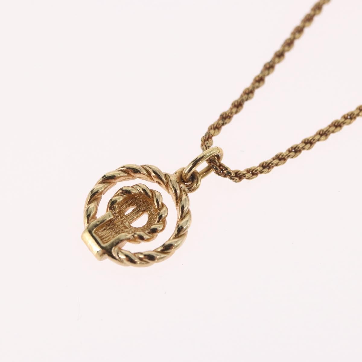 Christian Dior Cd Pendant Gold-Plated Gold Gold_Plated Necklace Jewelry (Pre-Owned)