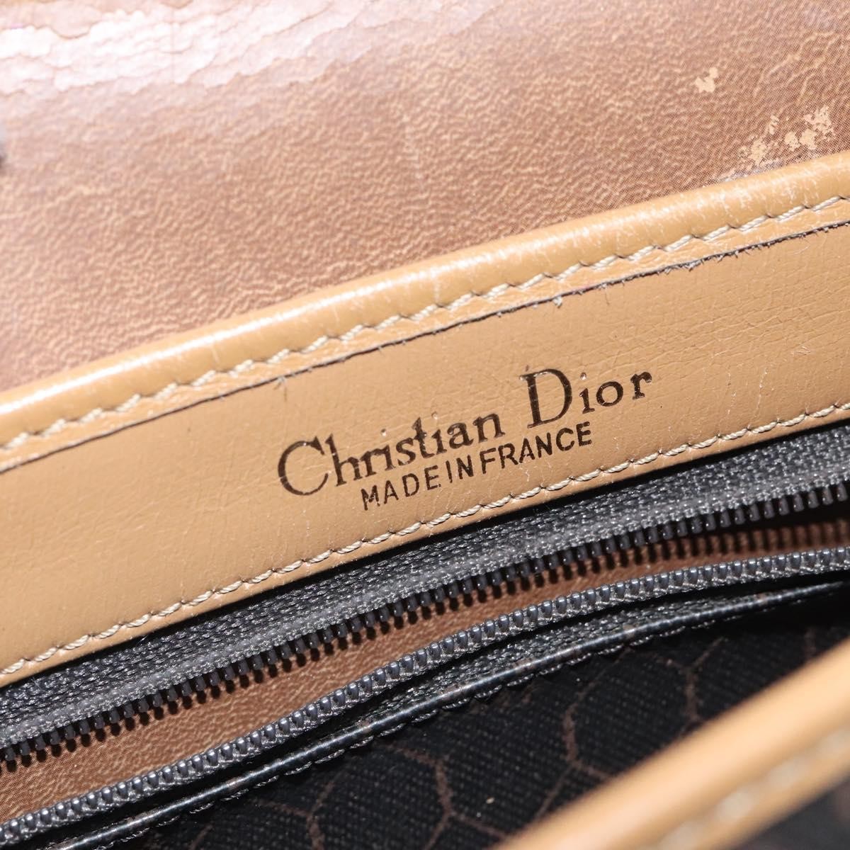 Christian Dior Vintage Honeycomb Flap Coated Canvas Black Canvas Shoulder Bag Bag (Pre-Owned)