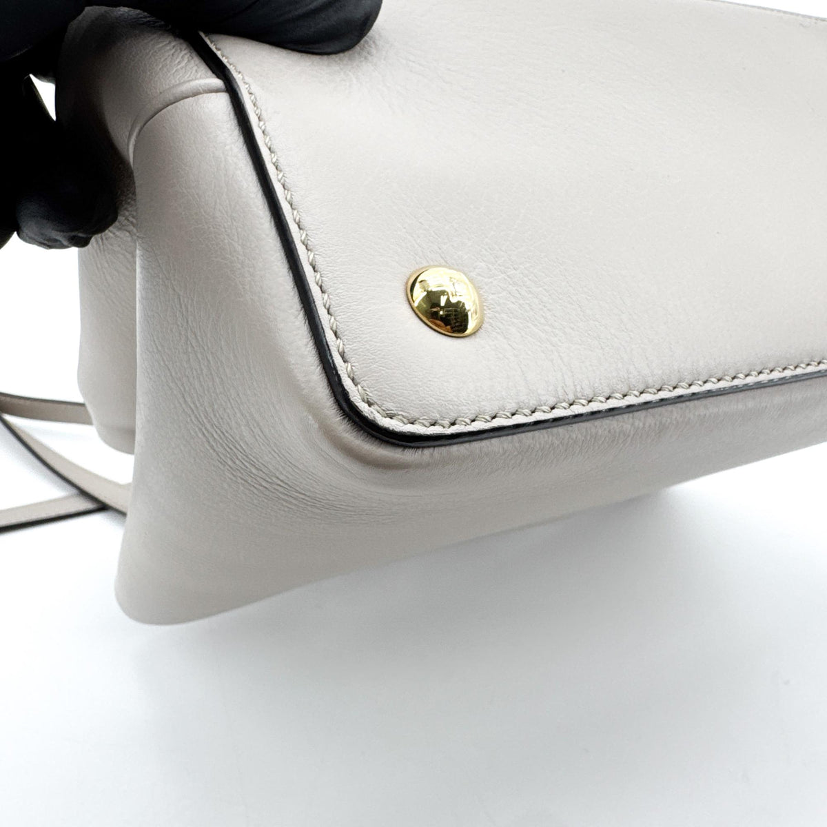 Fendi 2Jours Leather Gray Leather Handbag (Pre-Owned)