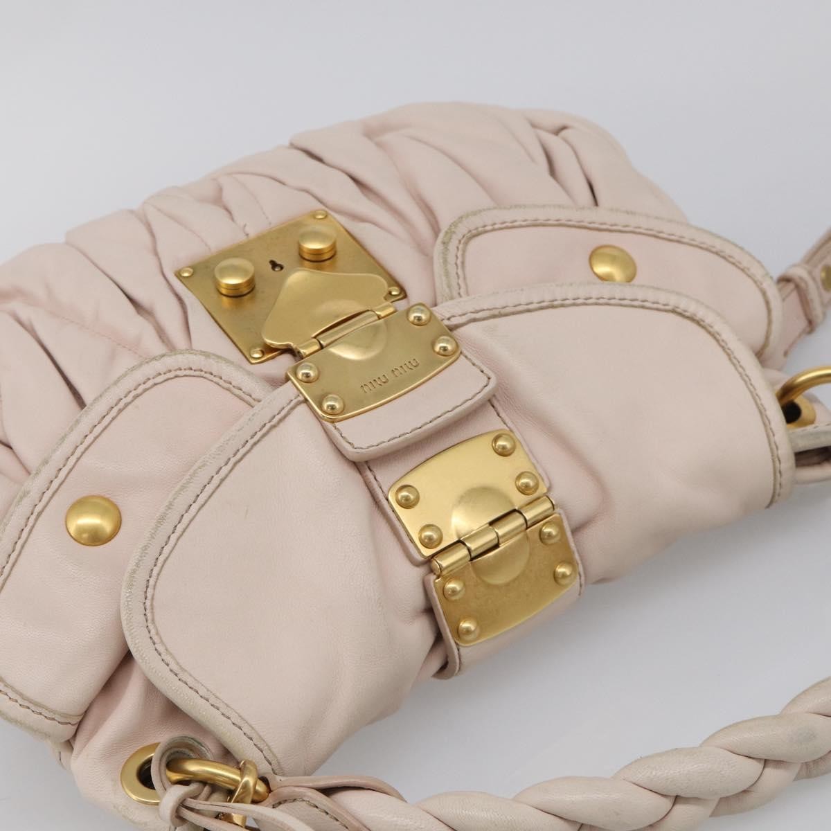 Miu Miu Coffer Hobo Matelasse Leather Pink Leather Handbag (Pre-Owned)