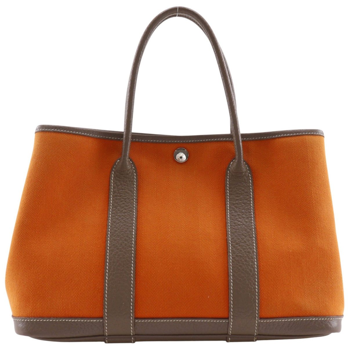 Hermes Garden Party Toile And Leather Orange Canvas Tote Bag Bag (Pre-Owned)