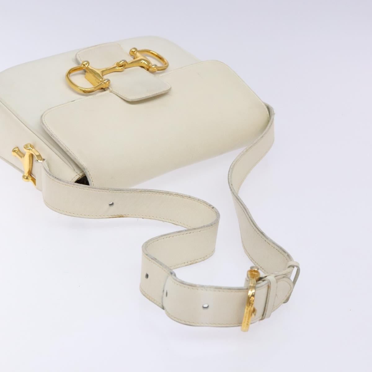 Celine Shoulder Leather White Leather Shoulder Bag Bag (Pre-Owned)