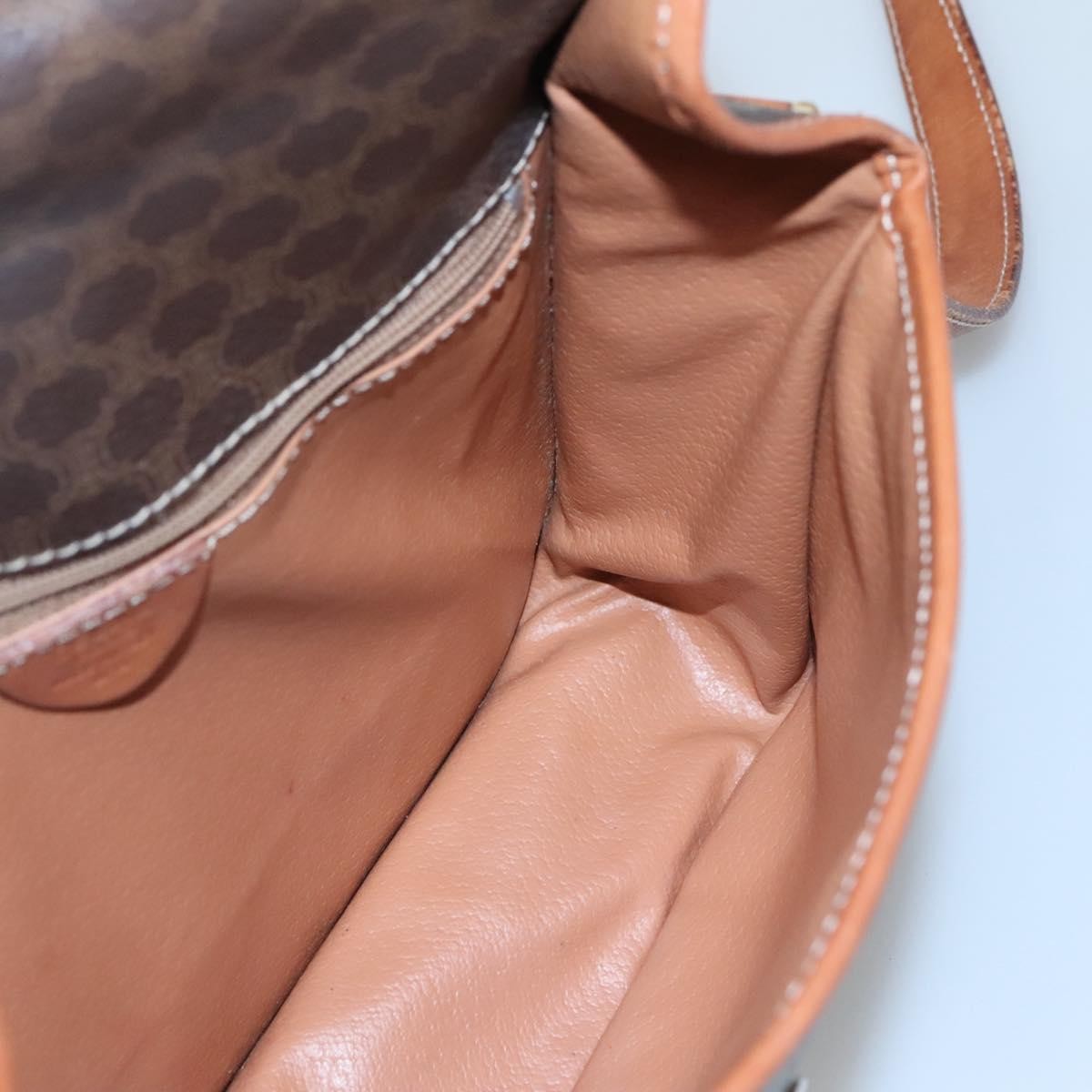 Celine Vintage Macadam Canvas And Leather Brown Canvas Shoulder Bag Bag (Pre-Owned)