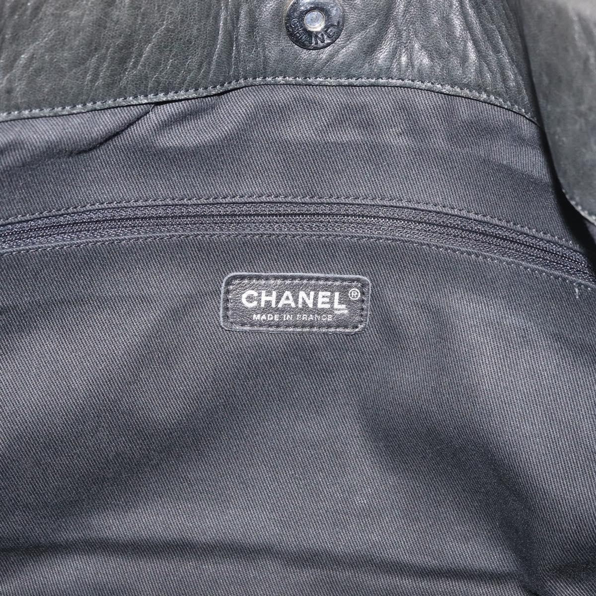 Chanel 8 Knots Tote Lambskin Black Leather Tote Bag Bag (Pre-Owned)