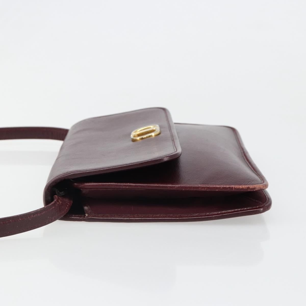 Christian Dior Shoulder Leather Burgundy Leather Shoulder Bag Bag (Pre-Owned)