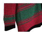 Maje Women's Black Detail Hot Pink / Burgendy / Green Cotton Polyester Cardigan Jacket